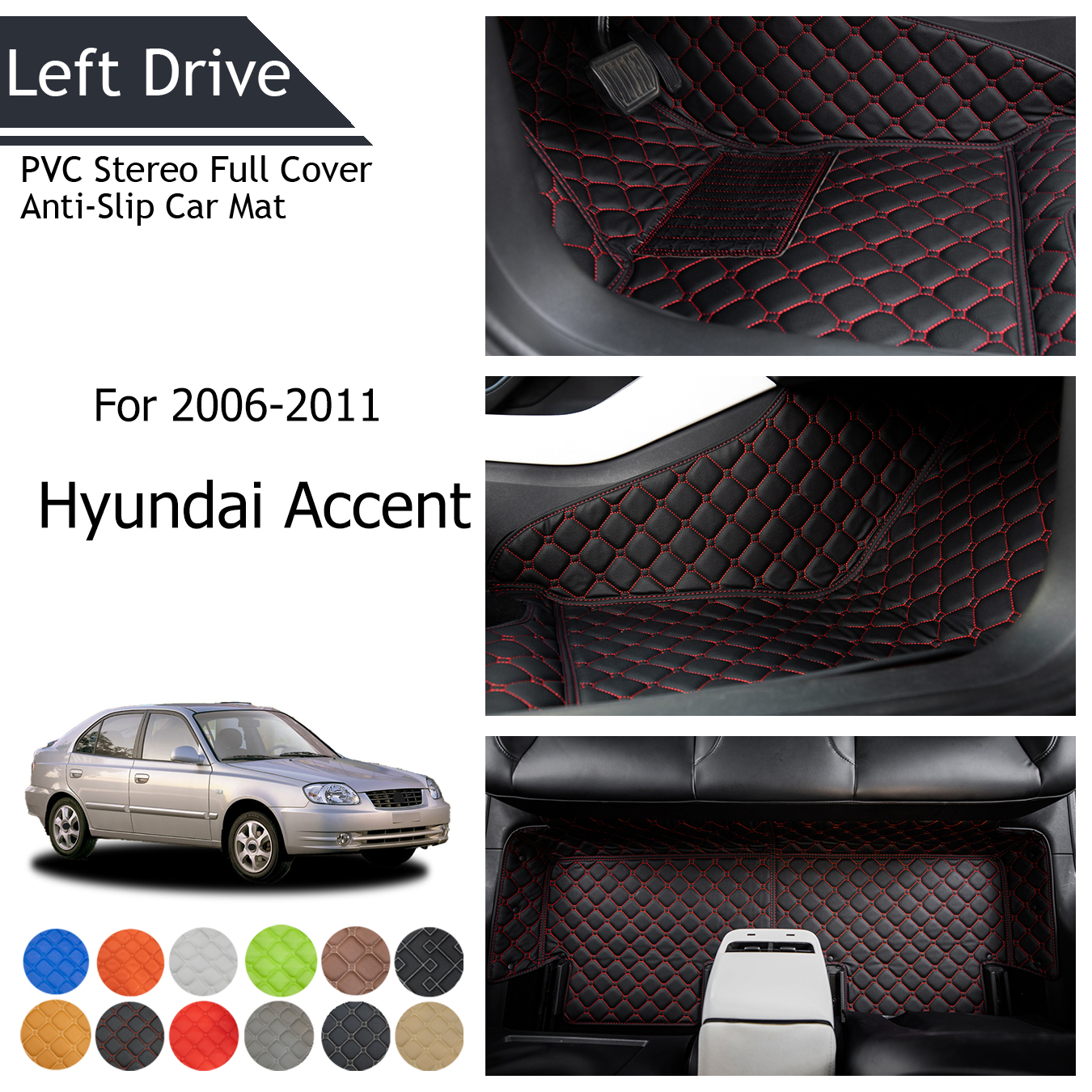 Hyundai Accent auto fußmatten, Hyundai, accent, matten in die auto