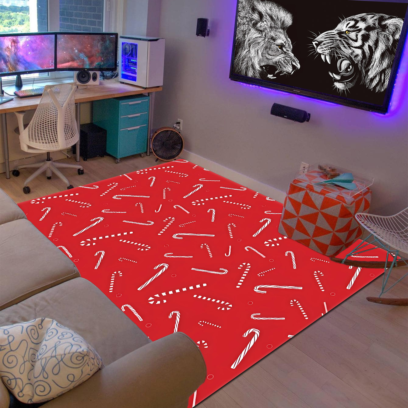 Vinyl Foam Kitchen Mat with Sophisticated Carpet Design Red – Ray
