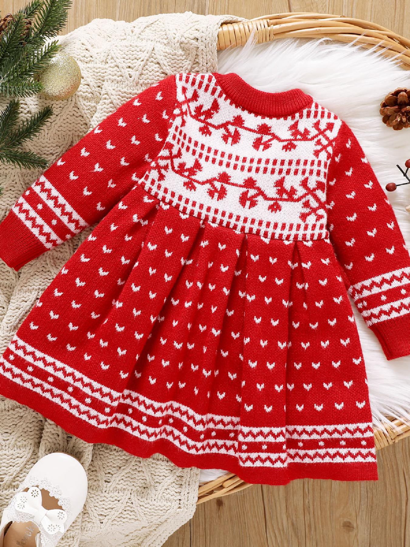 Baby girl christmas sweater sales dress