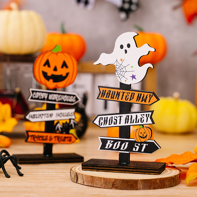 Halloween Ghost Wood Ornament With Holder Round - Temu