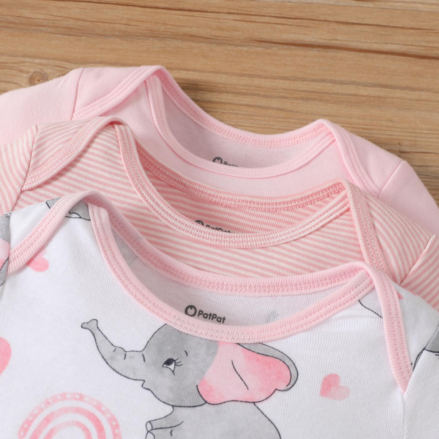 barboteuse en coton à manches courtes et imprimé éléphant pour bébé fille  Uniquement 9,80 € PatPat EUR Mobile