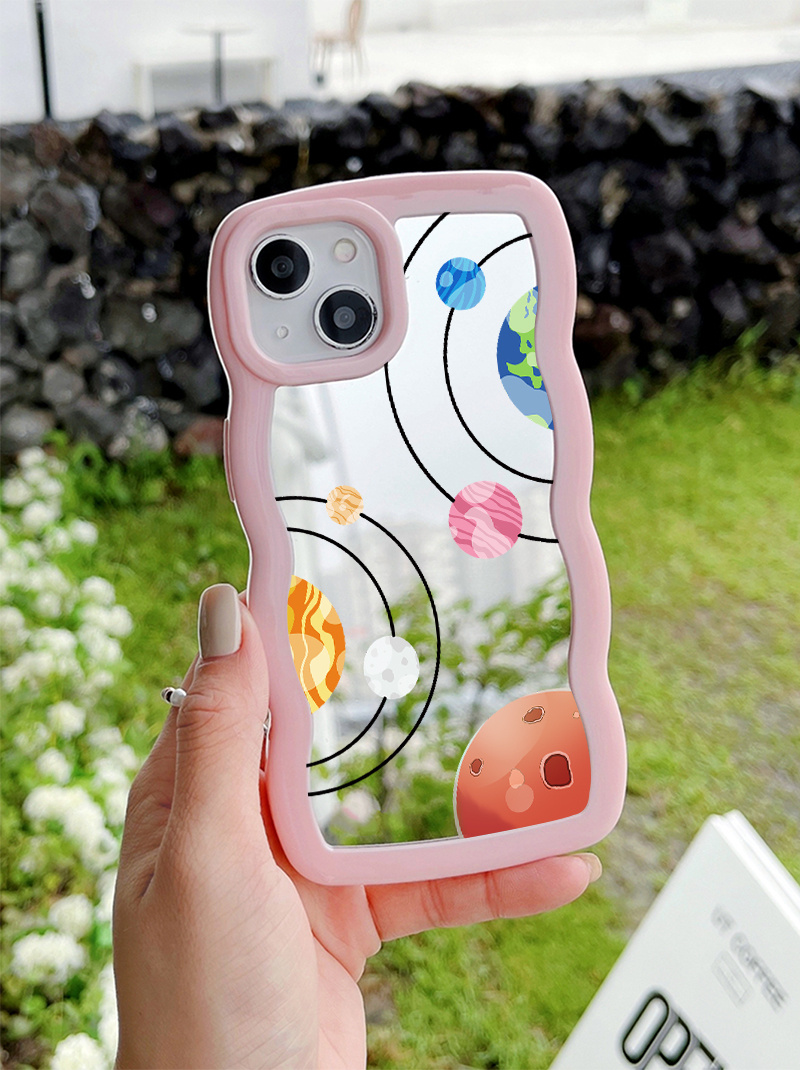 행성 핑크 미러 인쇄 전화 케이스 애플 아이폰 14 13 12 11 x xr xs 8 7 미니 플러 - Temu Republic of  Korea