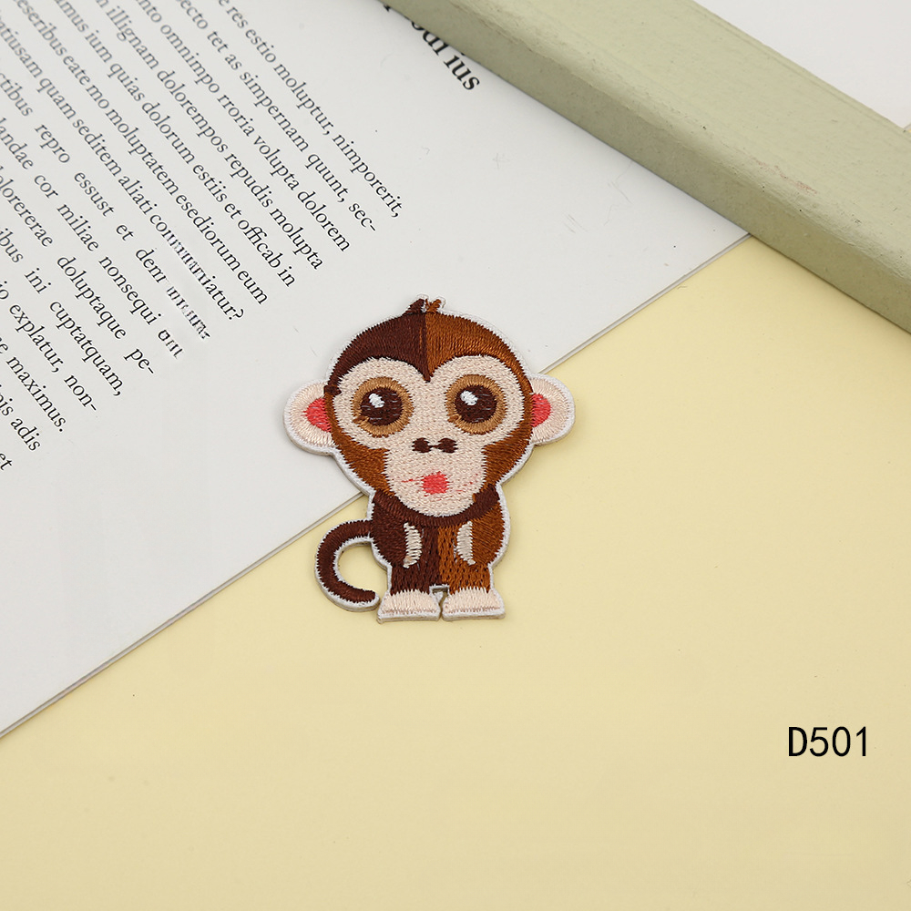 Embroided Cute Cartoon Monkey Iron On Patches For Clothes Applique Sticker  Sew