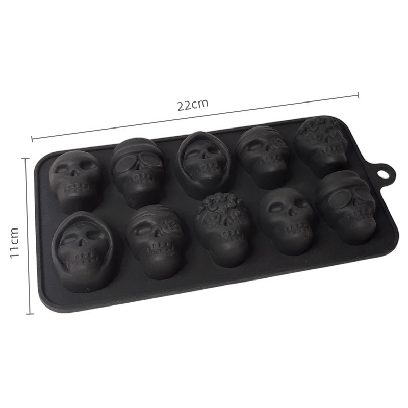 Skull Ice Cube Mold Silicone Tray Chocolate Halloween Mold