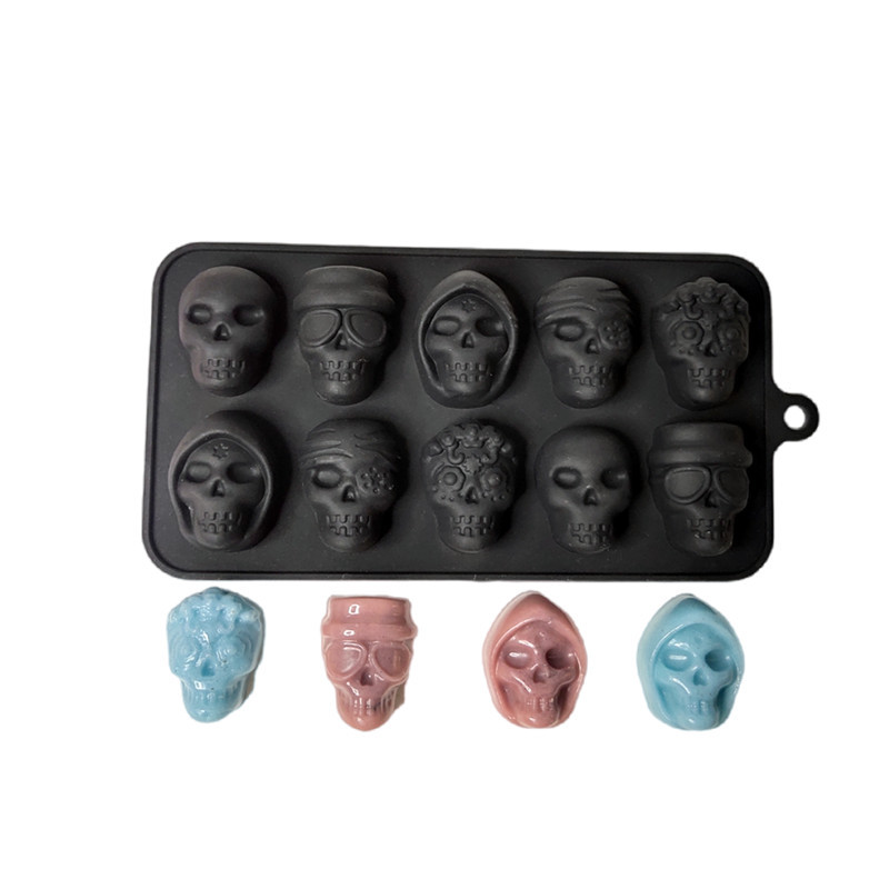 Skull Ice Cube Mold Silicone Tray Chocolate Halloween Mold