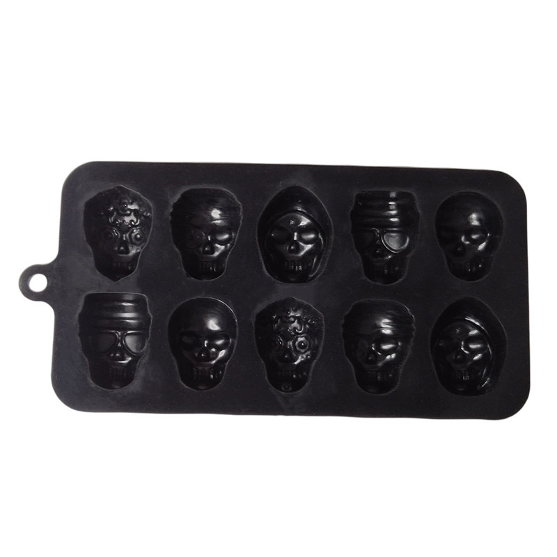 Skull Ice Cube Mold Silicone Tray Chocolate Halloween Mold