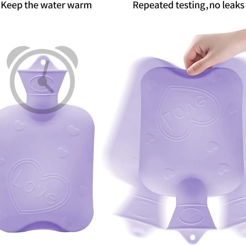 Fythao - Botella de agua caliente de goma para aliviar el dolor, bolsa de  agua caliente para calambres, calentador de cama para manos y pies cintura