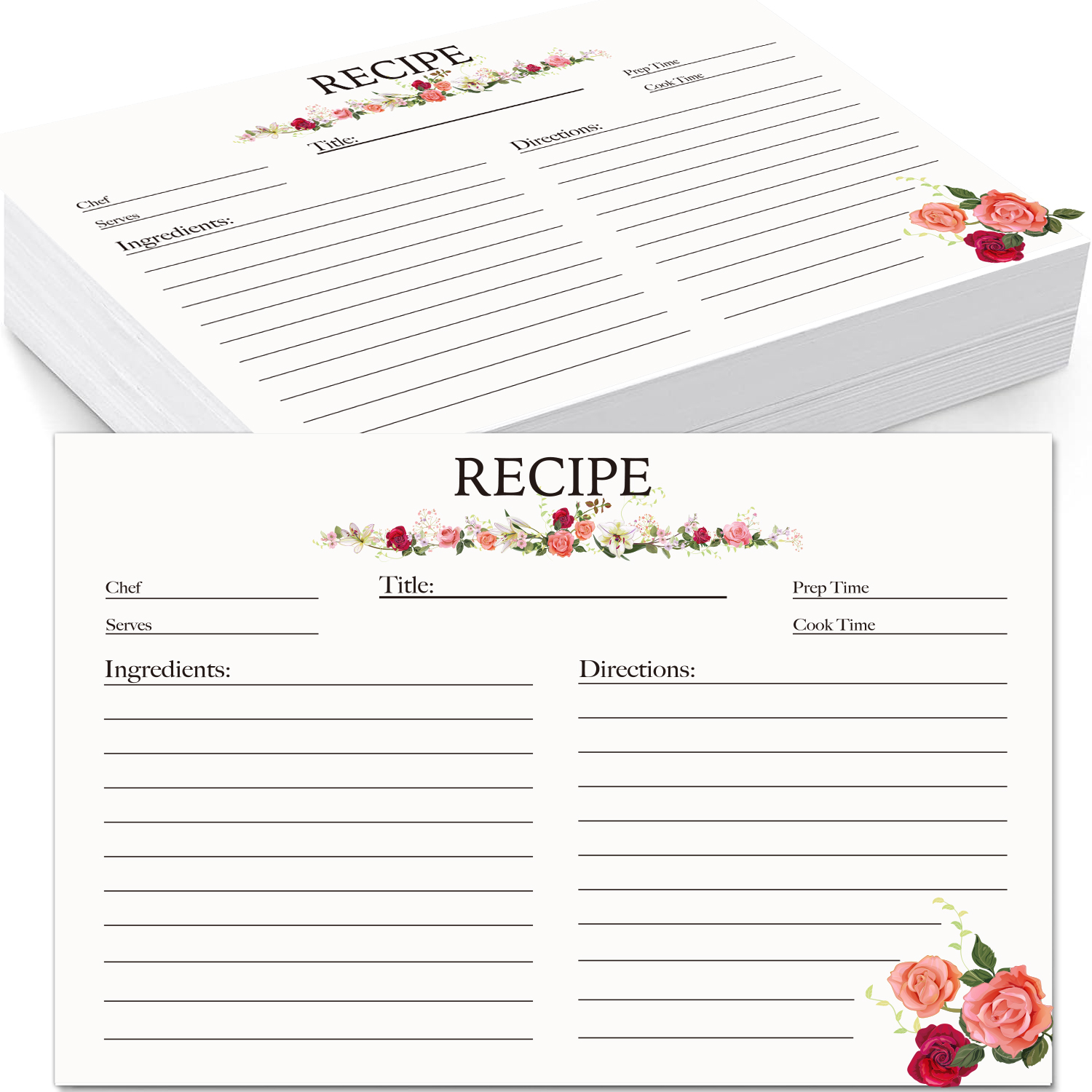 Blank Index Postcards Printable, 4x6, Heavy Duty, Great for Recipe