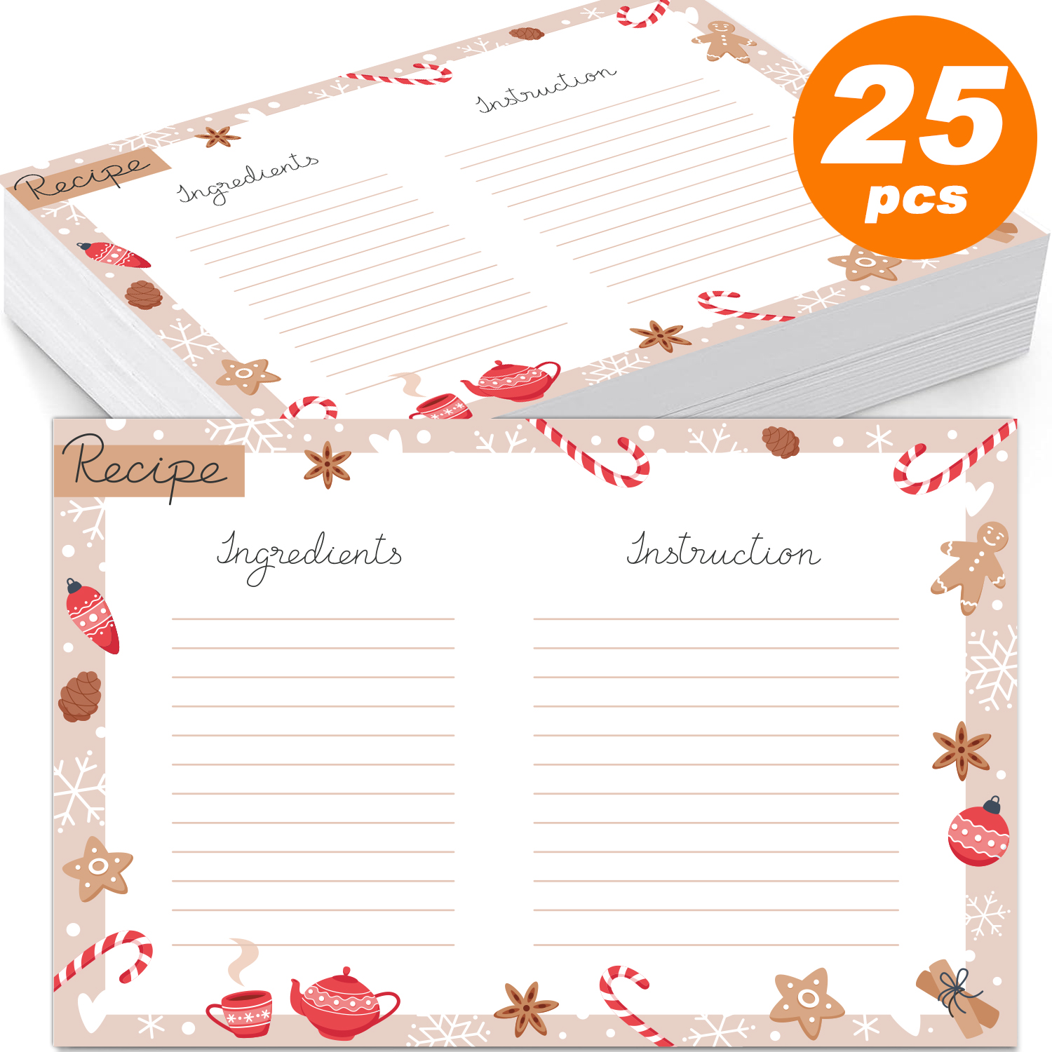 Recipe Cards 4x6double Sided Rose Flower Design Blank - Temu