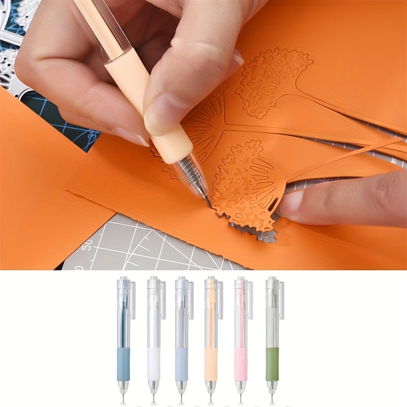 12pcs/lot Wood Paper Cutter Pen Knife Steel Blades