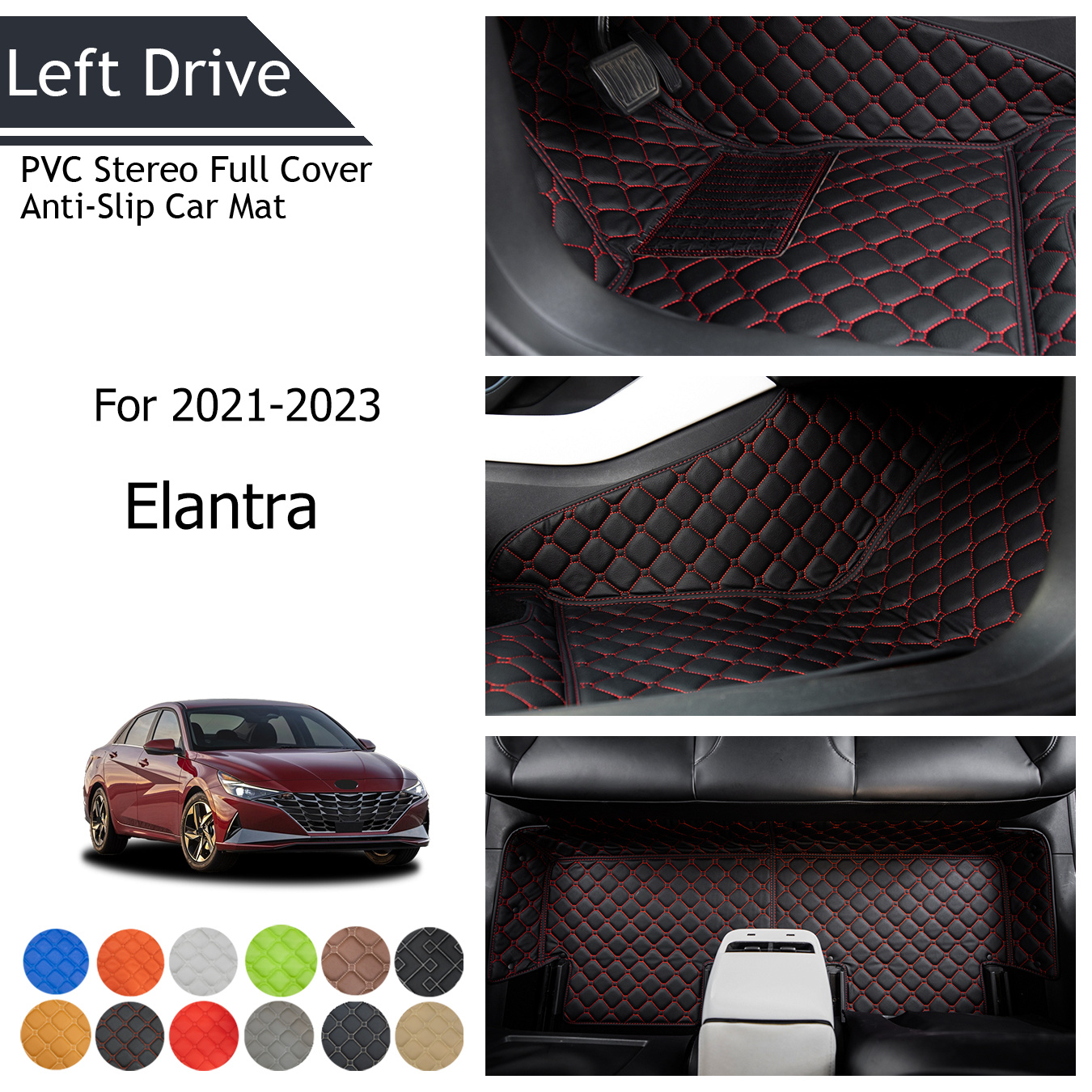 Tegart[lhd]fits For Elantra 2021-2023 Three Layer Pvc Stereo Full Cover  Anti-slip Car Mat Temu Philippines