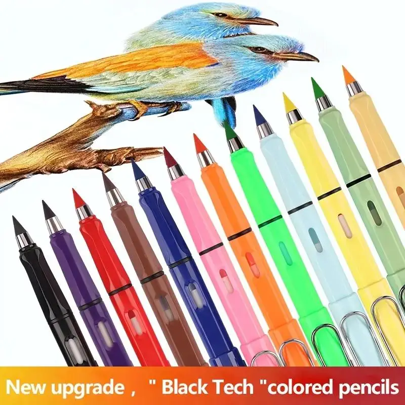 12pcs Automatic Colored Pencil Eraser Included No Peeling No Ink Needed For  Sketching And Writing Childrens School Supplies Christmas Halloween  Thanksgiving Gift, Save Money On Temu