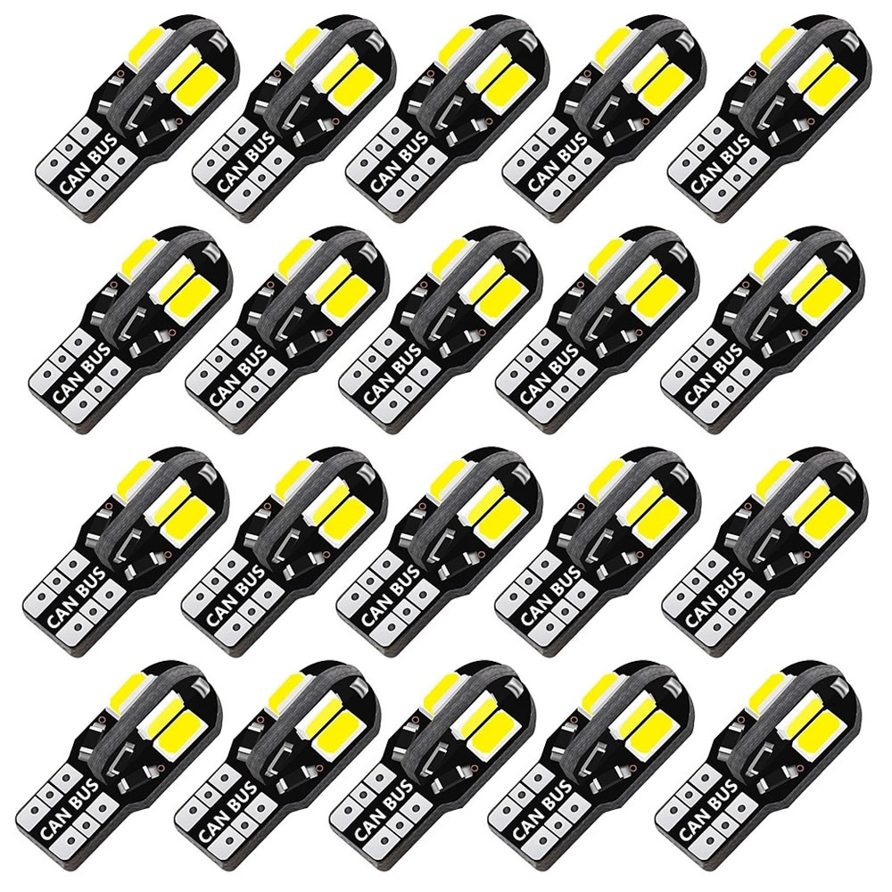 20 Stück W5W T10 LED Glühbirnen Canbus 8SMD 12V LED Auto Innenraum Karte  Dome Lichter Parklicht Auto Signal Lampe