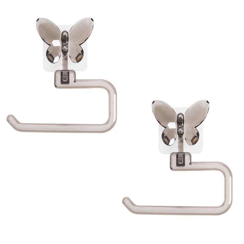 2pcs Solid Towel Holder, Minimalist Punch Free Towel Hook For