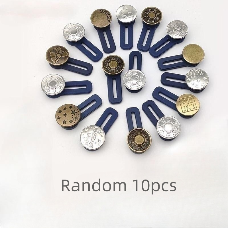 10pcs Magic Metal Button Extender Adjustable Waistband Expander For Jeans &  Pants Sew Free