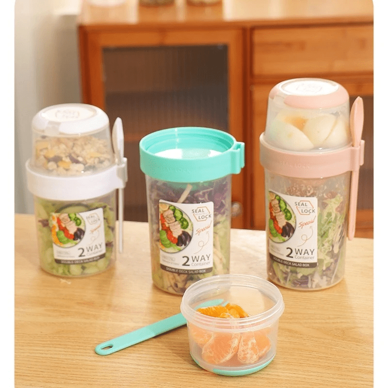 1pc Salad Cup, Portable Salad Meal Shaker Cup, Plastic Healthy Salad  Container Fork, Salad Dressing Holder, Salad Cup For Picnic Lunch  Breakfast, Kitchen Stuff, Kitchen Gadgets, Back To School Supplies  1070ml/36.2oz- Fresh