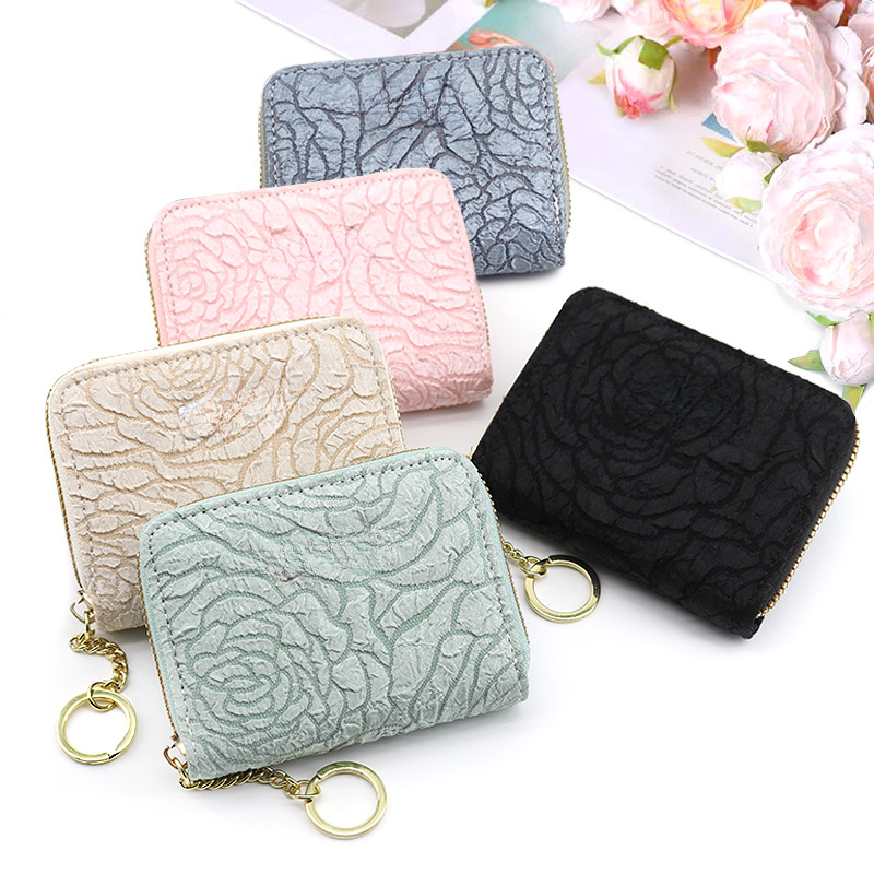 Flower Embroidery Short Wallet, Cute Bifold Coin Purse, Women's Multi Card  Slots Card Holder - Temu