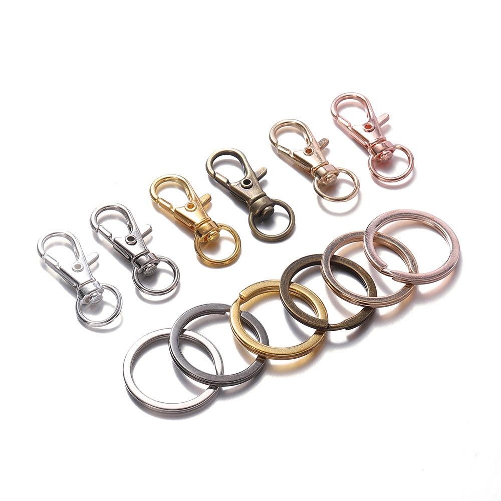 20 Pcs Rotating Lobster Clasp Key Holder Keychain Clip Accessories