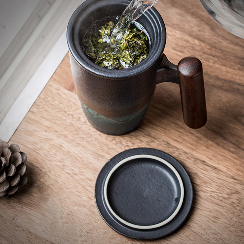 1pc Tasse À Thé En Céramique Avec Infuseur Et Couvercle - Temu Belgium