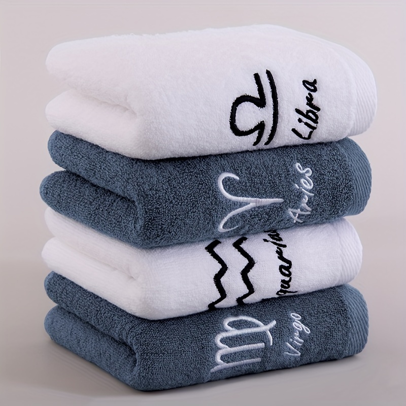 Constellation Embroidery Hand Towel Soft Cotton Face Towel for Home