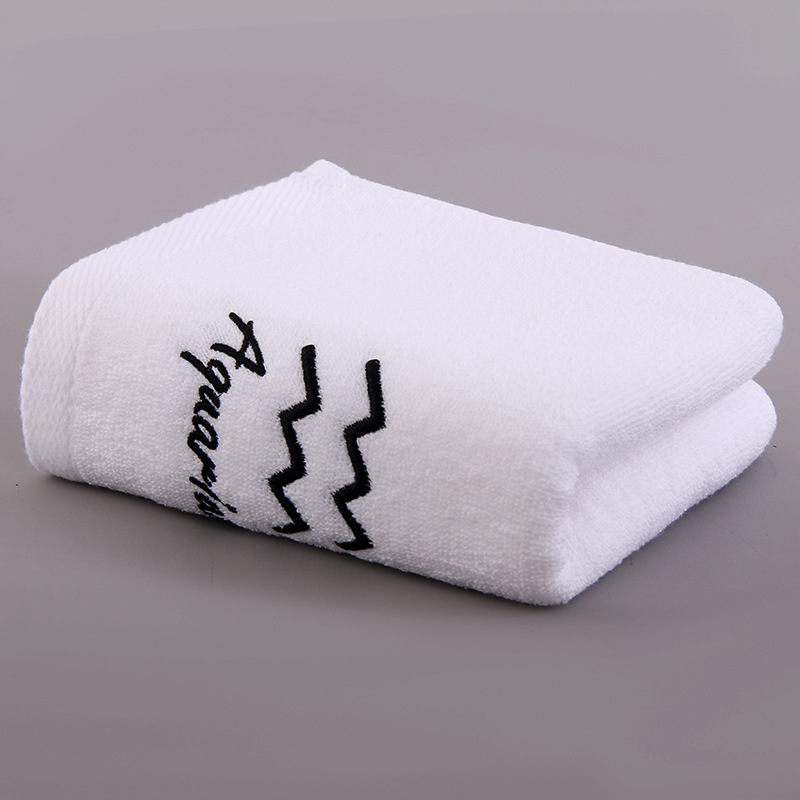 Constellation Embroidery Hand Towel Soft Cotton Face Towel for Home