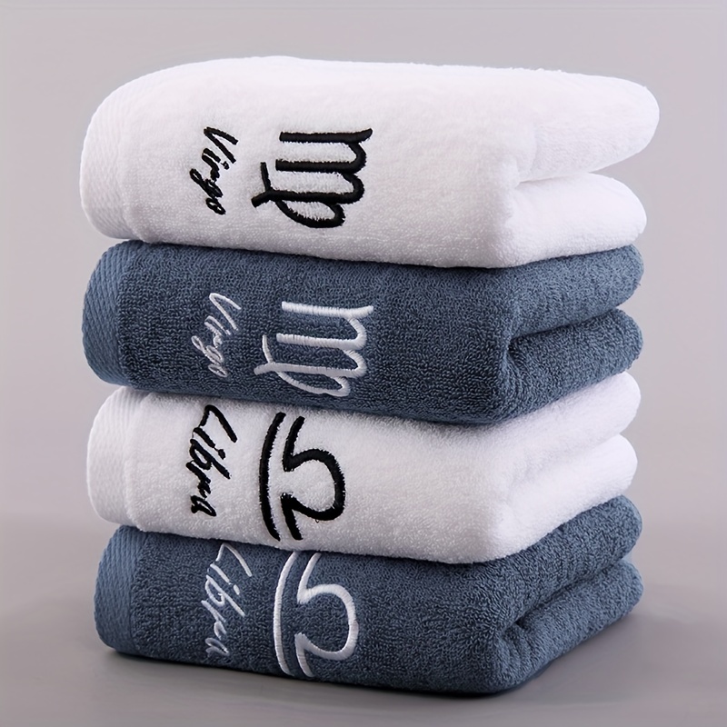 Constellation Embroidery Hand Towel Soft Cotton Face Towel for Home