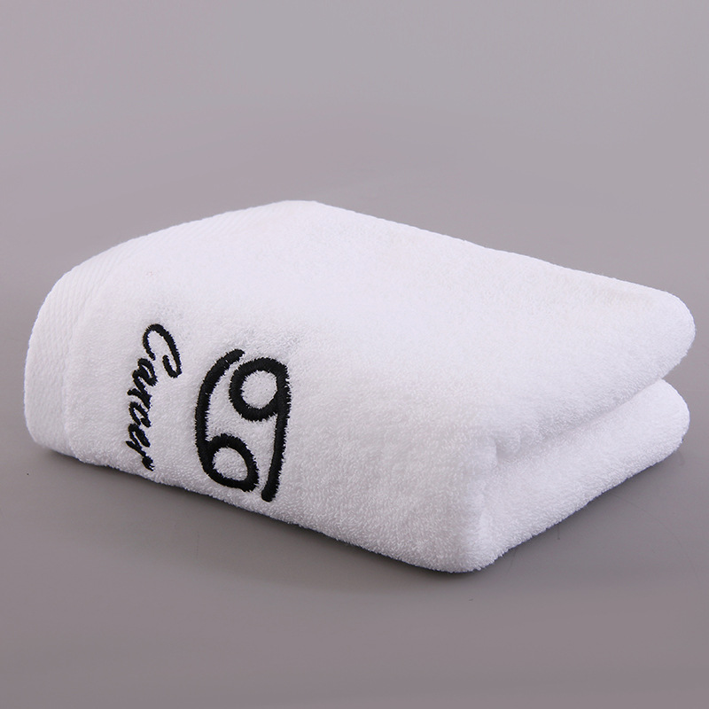 Constellation Embroidery Hand Towel Soft Cotton Face Towel for Home