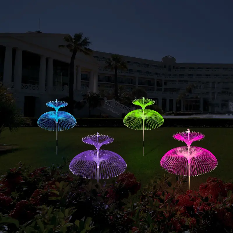 Solar Lights Outdoor 4Pcs Garden Decor Solar Torch Lights with Color Chan - 4