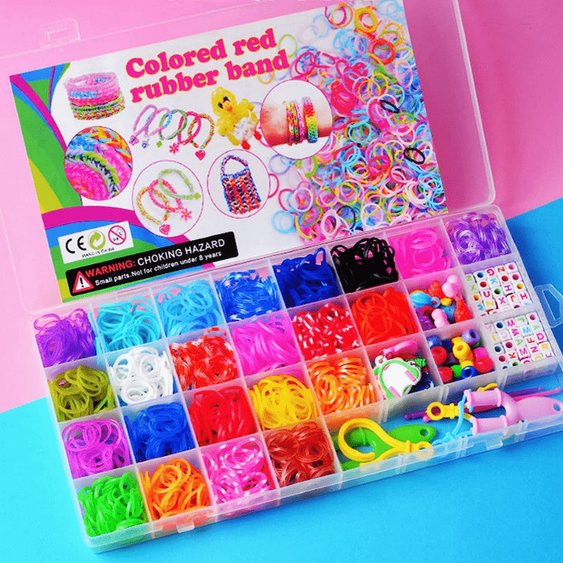 Rubber Bands Loom DIY Weaving Tool Box Creative Set Elastic Silicone  Bracelet Kit Kids Toys for Children Girls Gift 5 10