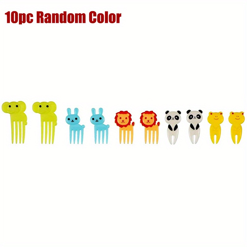 10PC Kids Animal Food Fruit Picks Forks Bento Lunch Gifts Box SALE