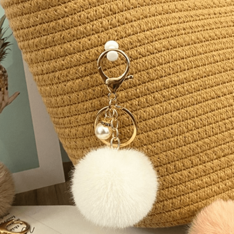 Heart Plush Pom Pom Keychain Fashion Cute Colorful Bag Key Chain Keyring  Ornament Bag Purse Charm Accessories - Temu