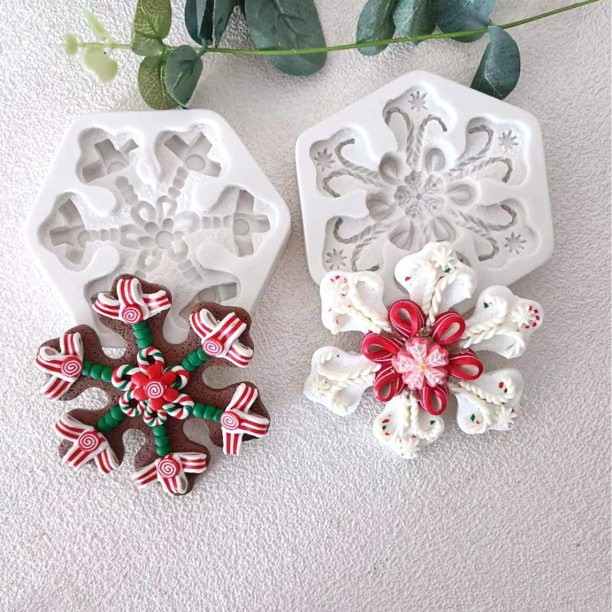 2 Pcs Snowflake Chocolate Molds Silicone Large for Winter Cake Decoration  Candy Making Supplies Christmas Snowflake Decoration Party Cake Decoration  Baking Mold 