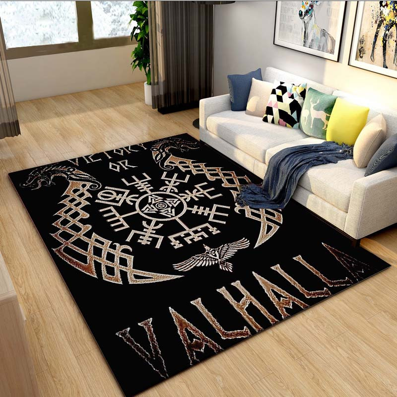 Vintage Coffin Flower Skeleton Print Carpet Living Room Rug - Temu