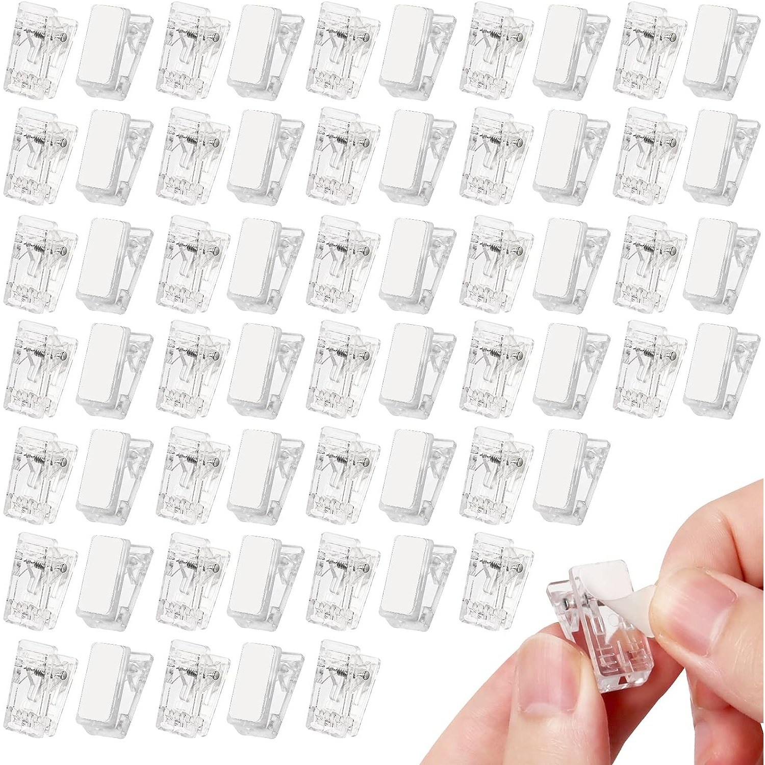 50Pcs Clear Plastic Clips for Hanging Photos - Small Paper Clips for  Hanging Pictures Christmas Card Clips Clear Display Clips Backdrop Clips-  Home