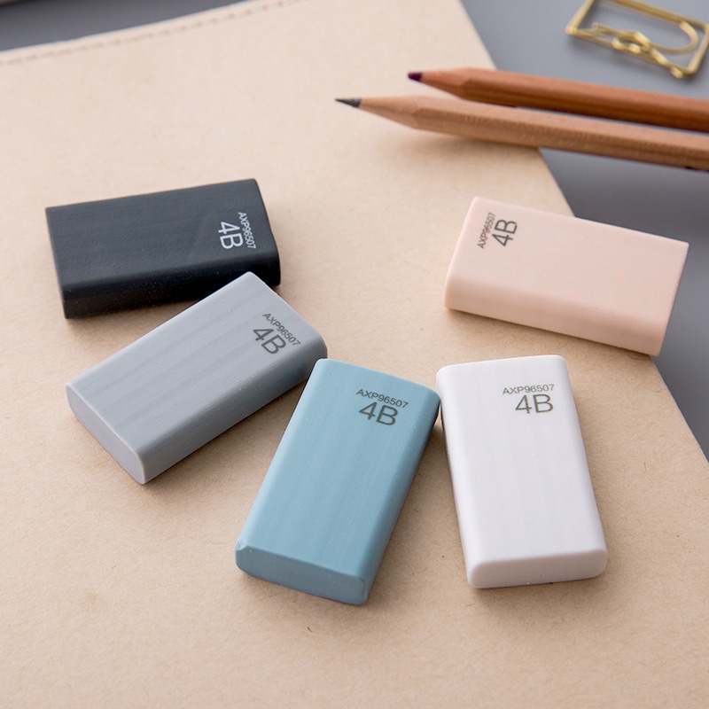 4B Pencils Eraser Korea Writing Drawing Eraser Rubber Pencil Eraser-Art  Drawing Student Stationery for Office