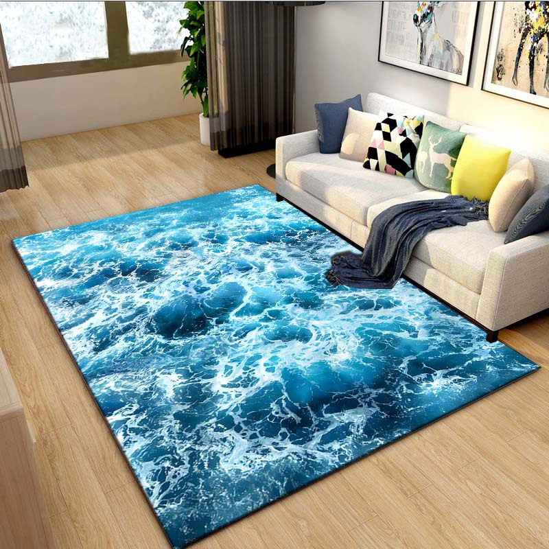 Indoor Outdoor Floor Doormat Rug 3D Watercolor Shark, Water