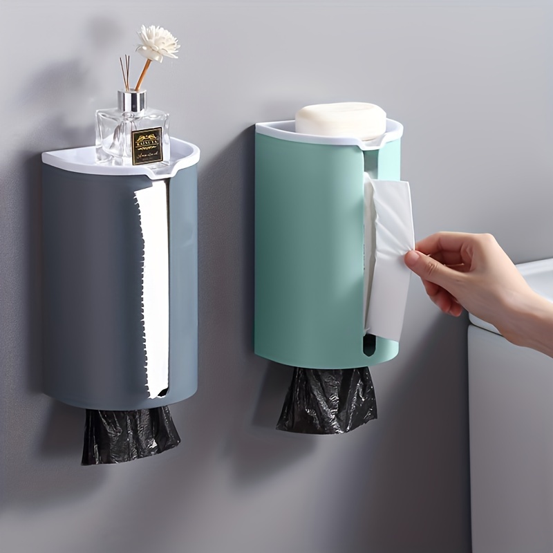 Grocery Bag Holder, Wall Mounted Trash Bag Holder With Lid, Trash Bag Roll  Holder For Plastic Bags, Trash Bag Dispenser, Garbage Bag Dispenser For  Home & Kitchen Organization Supplies - Temu