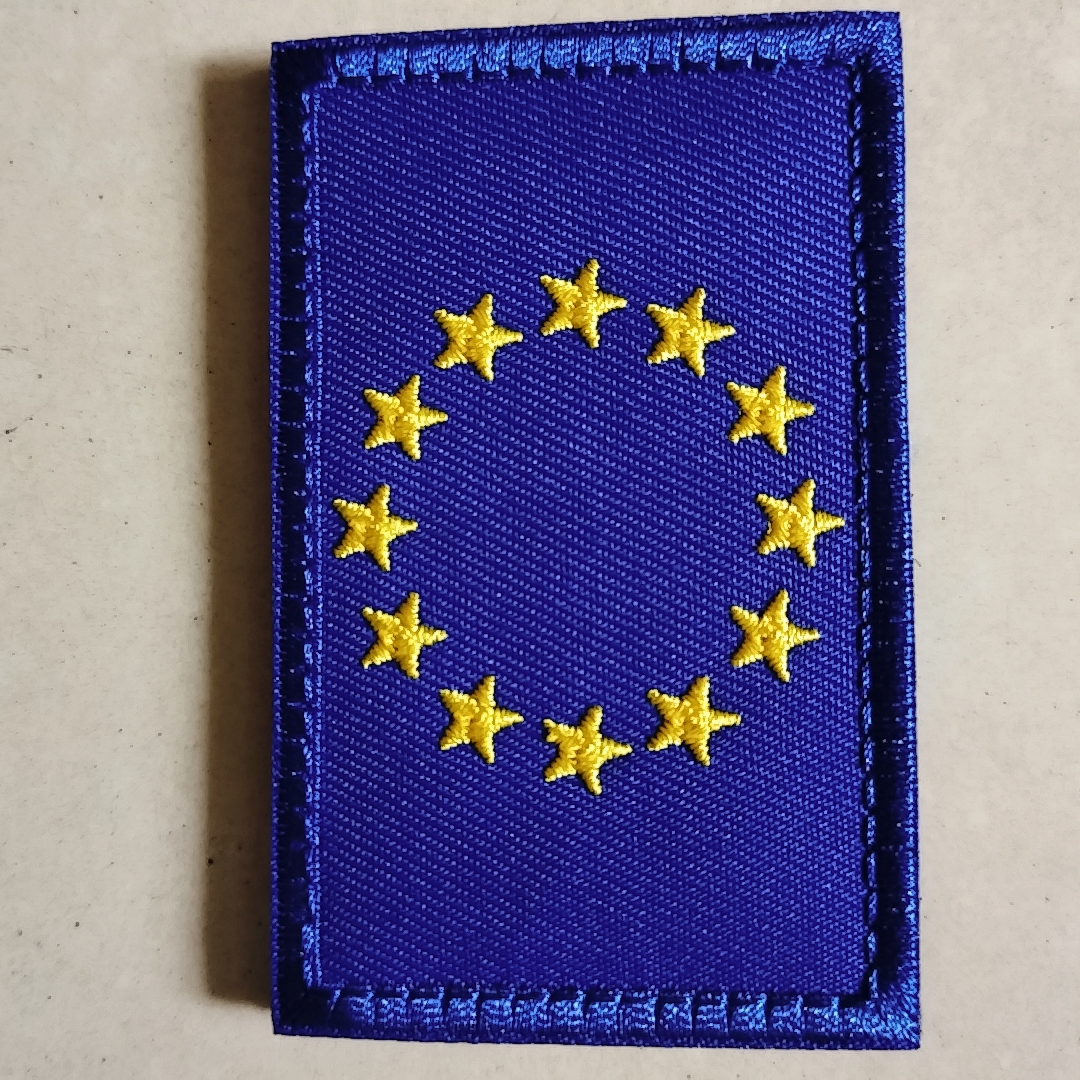 

1pc European Union Flag Patch Embroidered Military Tactical Morale Patches Applique Fastener Hook And Loop