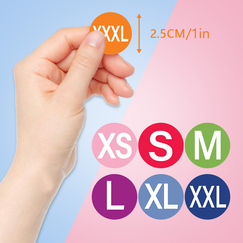 Clothing Size Stickers Colorful Coded Round Self Adhesive - Temu