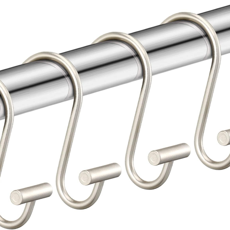 10pcs S Hooks Bathroom Curtain Hooks Metal Small S Hooks Organizing Storage