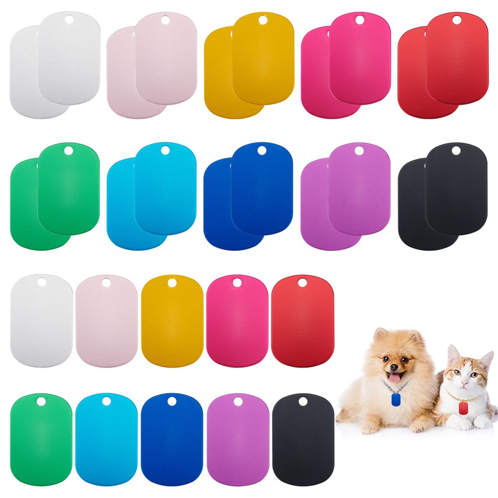 Anodized Aluminum Dog Tags - 1.5 mm thick - Various Colors