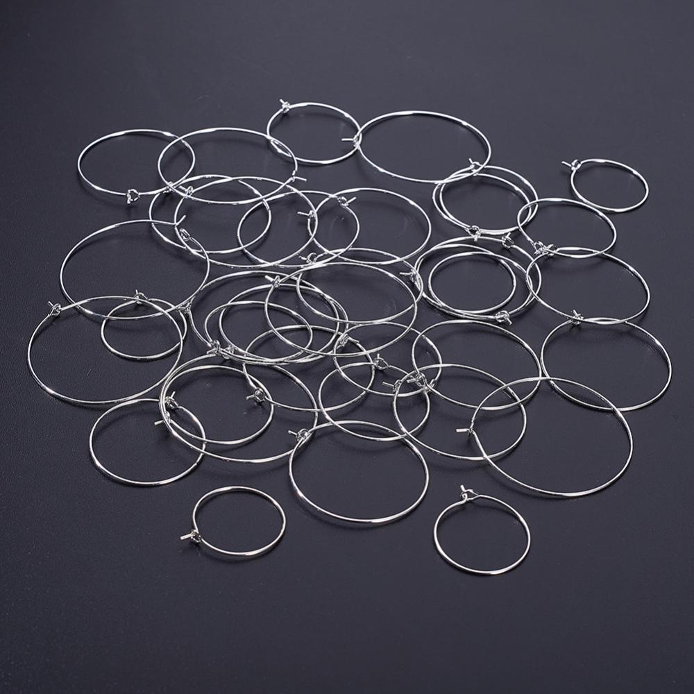 Wholesale SUNNYCLUE 160Pcs Wine Glass Charm Rings 20mm 25mm 30mm 35mm  Silver Plated Open Jump Ring Earring Beading Hoop for Jewelry Making  Wedding Birthday Party Festival Favor 