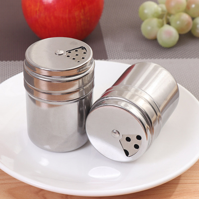 4pcs Adjustable Glass Spice Jars With 100ml Stainless Steel Shaker