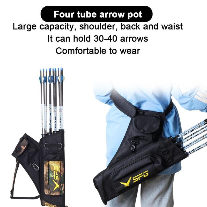 1pc Hunting Archery Waist Arrow Quiver, Four-Tube Arrow Quiver, Detachable  Pipe Adjustable Shoulder Strap Or Belt Hold (without Arrow)