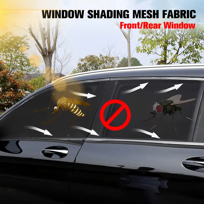 2 Stück Autofenster-Sonnenschutz, Elastisch, Vorne/hinten