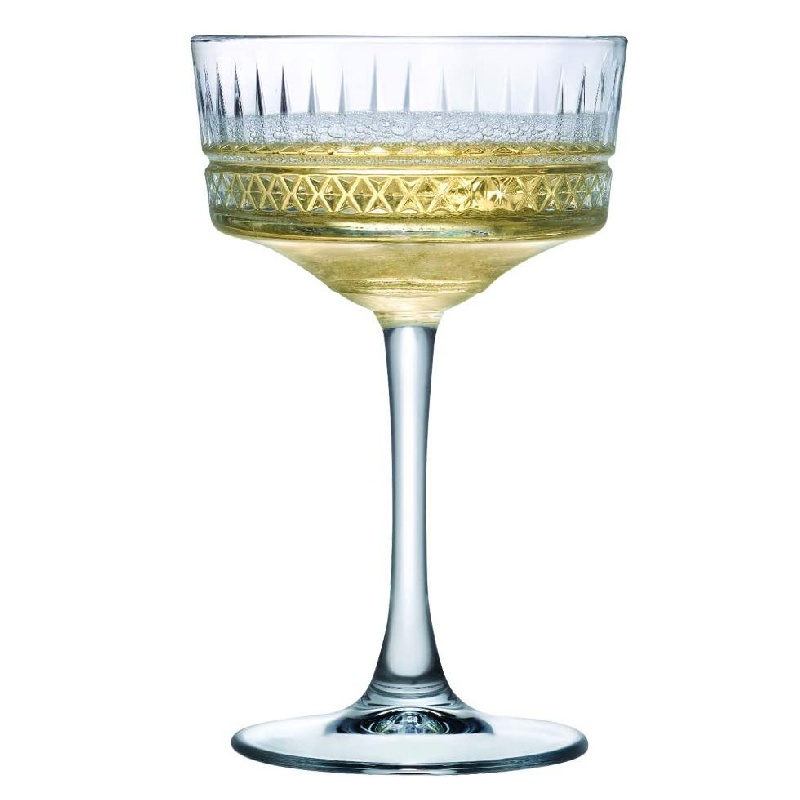 European Style Cocktail Glass Bar Cup Carved Wide Mouth Champagne