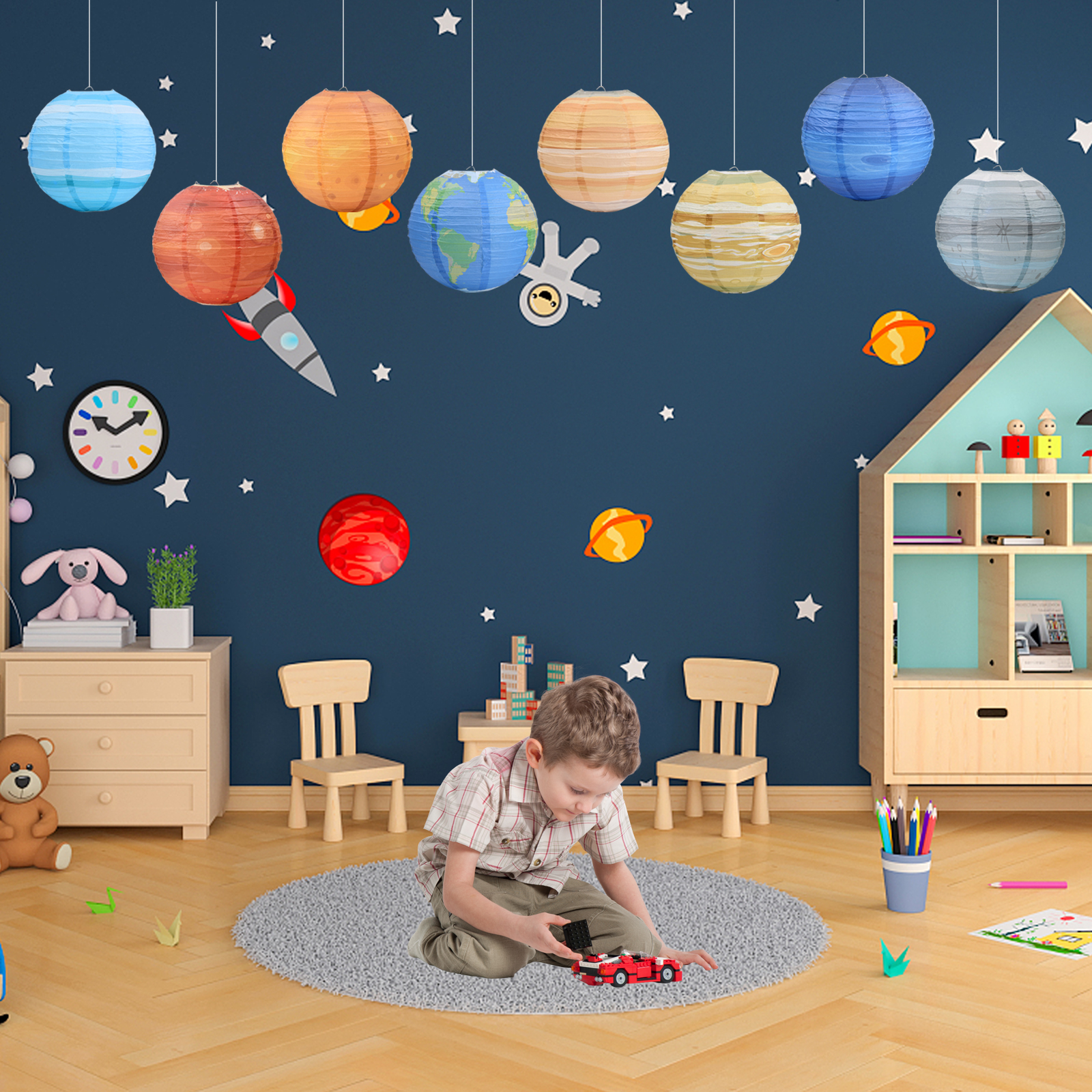 Planet Paper Lanterns Outer Space Party Decorations - Temu