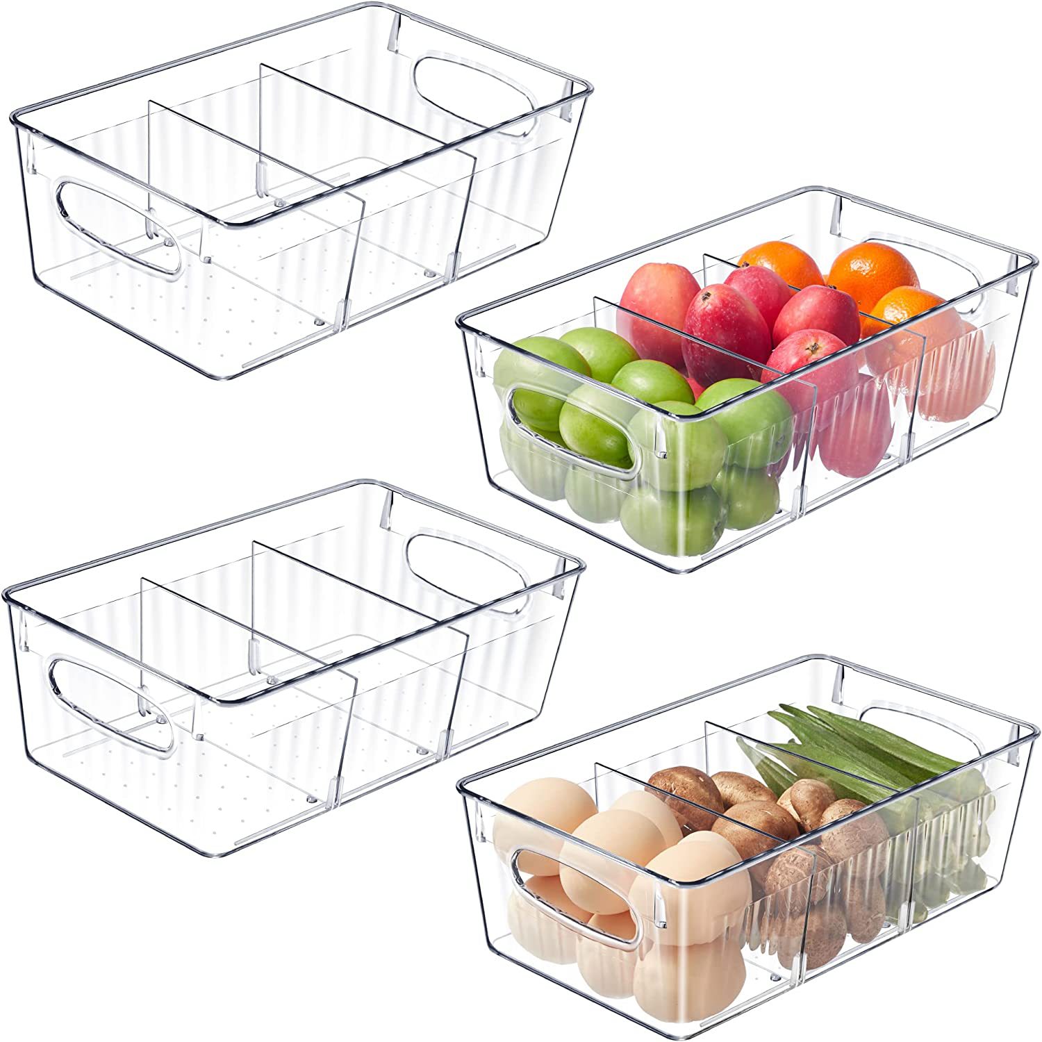 Multi-grid Plastic Clear Food Drawer Storage Basket For Fridge,  Fresh-keeping Fruits Stackable Storage Basket For Vegetable, Stationery,  Cosmetic, Household Storage Organizer For Refrigerator, Bathroom, Bedroom,  Desktop, Vanity, Home, Dorm - Temu