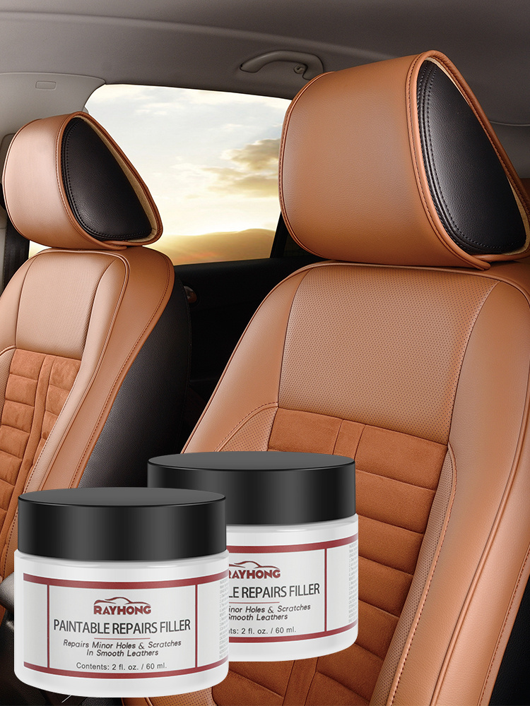 50ml Leather Repair Cream Paint Car Seat Home Leather Vinyl Repair Filler  Paste Sofa Shoes Compound Repair Gel Cleaner 12 Colors Scent Type: 10  Brownish Red