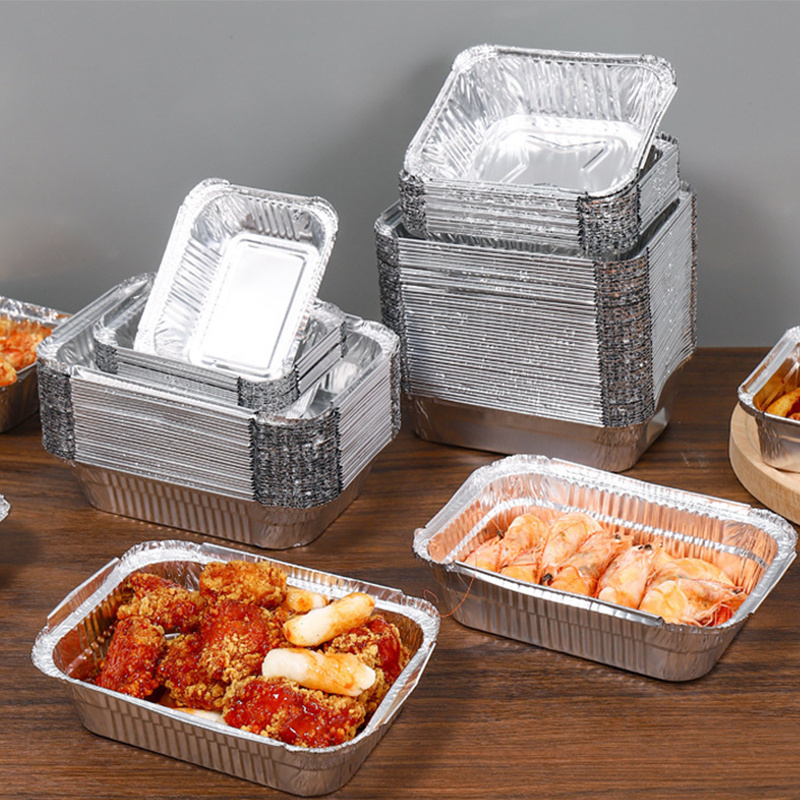 Aluminium Foil Food Containers with Lids Takeaway Home Catering Disposable  Bake